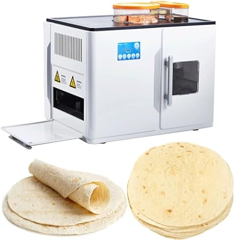 Fully Automatic Roti Making Machine - Electric Flat Bread Maker for Roti, Tortillas, Pancakes - One-Click Production of 20 Pieces at a Time, 110V