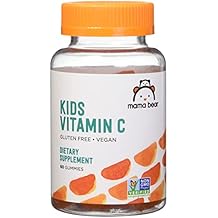 Amazon Brand - Mama Bear Vegan Kids Vitamin C, Orange, 60 Count, Immune Health, 125 mg per Gummy