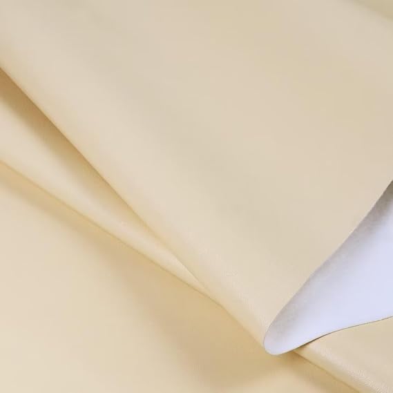 Faux Leather Fabric, 96"x 54" PU Synthetic Faux Leather Sheets, Soft for DIY Crafts Handmade Handbag,Earrings,Belts,Jewelry Boxes,Notebooks Beige
