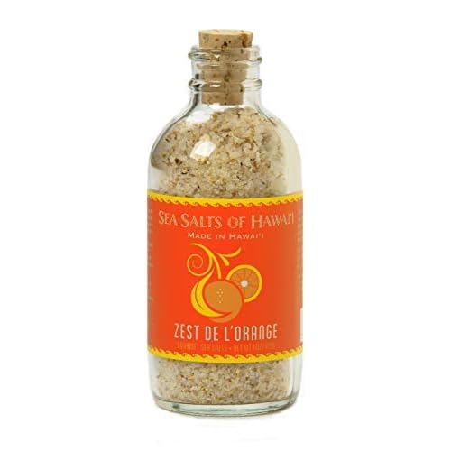 Sea Salts Of Hawaii Orange Flavored Zest de l'Orange Hawaiian Sea Salt, 4 Ounce Bottle - Made in Hawaii