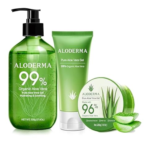 Aloderma Hydrating & Moisturizing Aloe Vera Gel Set - 3 Pieces