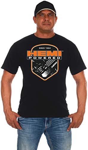 JH DESIGN GROUP mens Mens Hemi Powered Black T-shirt Short Sleeve Shirt