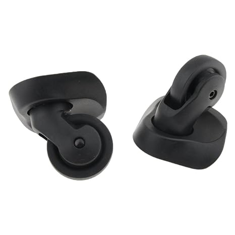 1 Pair Suitcase Luggage Bag Repair Wheels Trolley Fixed Casters - Wear-Resistant and Bearing (A23-Size S), Black