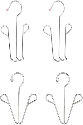 4 Pack Shoes Hanger Shoes Drying Rack Stainless Steel Shoe Display Hook Space Saver Storage Organizer for Hanging Muddy Wet Shoes Flip Flops Sandals Sneakers Boots Gloves Garage Closet
