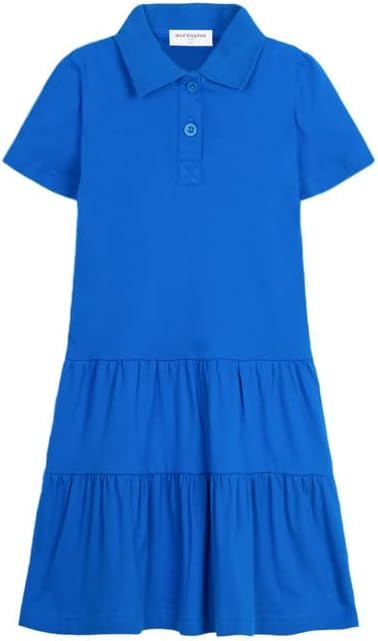 Mud Kingdom Little Girls Short Sleeve Polo Dress Pique Summer Ruffle Drop Waist