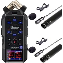 Zoom H6essential 6-Track 32-Bit Float Portable Audio Recorder with 2x Vidpro Professional Wired XLR Lavalier Microphone XM-L2 for Pro Audio Equipment with XLR Input