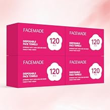 FACEMADE 480 Count (4 Packs) Disposable Face Towels, 100% USDA Biobased Face Towelettes Disposable, Ultra-Soft Facial Towels for Sensitive Skin, Perfect for Cleaning and Makeup Remover
