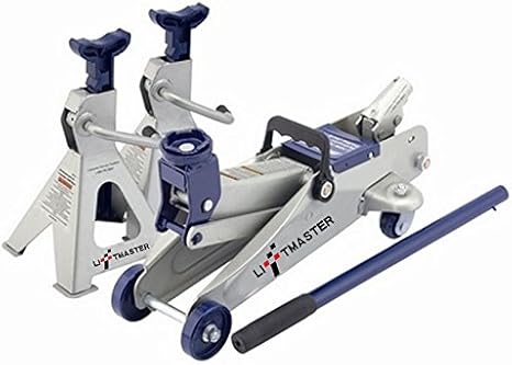 liftmaster 2 Ton Hydraulic Trolley Floor Jack and Jack Stands Combo Set