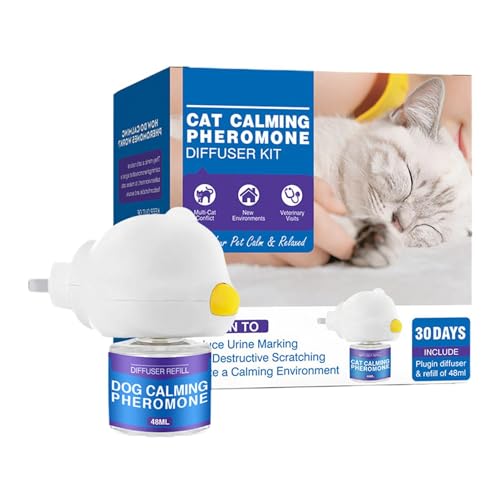 Cat Calming Pheromone Diffuser - Cats calming comfortt Diffuser | Easy To Use Pet Soothing Spray, Cat Behavior Diffuser, Calming Pheromone Diffuser, Pet Pheromone Diffuser For Serenity With Mild Scent