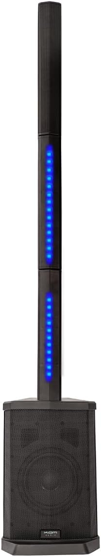 KAM KMPA600 Compact Tower PA System with Integrated Lighting, 240W - Professional Sound and Seamless Portability, includes carry bag