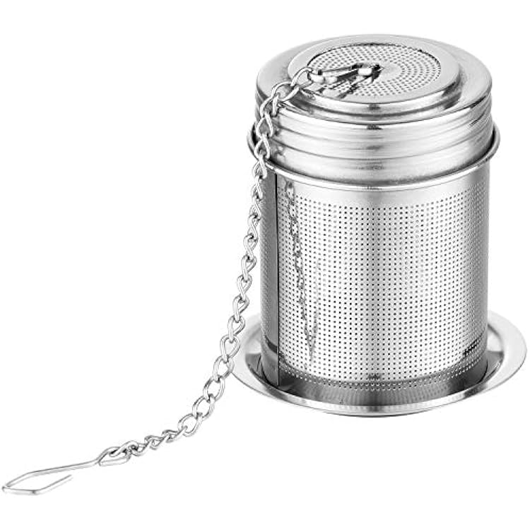 Tea Filter,Cooking Infuser with Extra Fine Mesh Tea Ball Strainers Threaded Connection 304 Stainless Steel with Extended Chain Hook to Brew Loose Leaf Tea,Spices & Seasonings1 Pack
