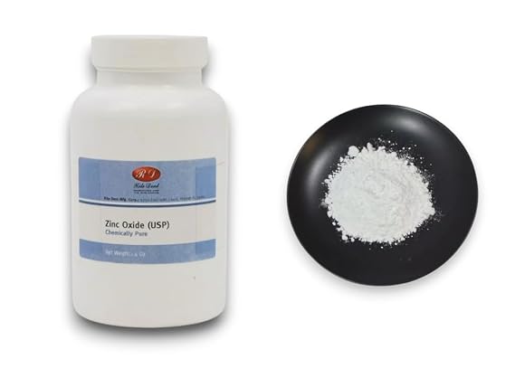 White Zinc Oxide Powder - UPS Grade Non Nano - 99.9% Pure - 4oz Bottle - Used for DIY Sunscreen Lotion - Diaper Rash Cream - Deodorants - Ointments - 114 Grams - WHITE