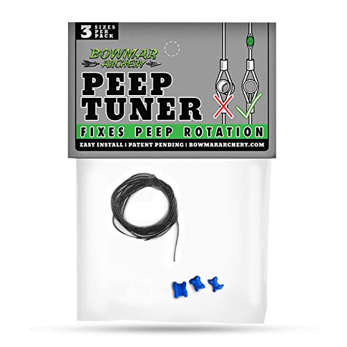 Bowman Archery Peep Tuner, Fix Peep Rotation with Ease, Effective and Easy to Install, 2 Sizes Included