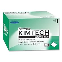 Kimtech Kimwipes, Delicate Task Wipers, 1-Ply, 4.4 x 8.4, Unscented, White, 286/Box