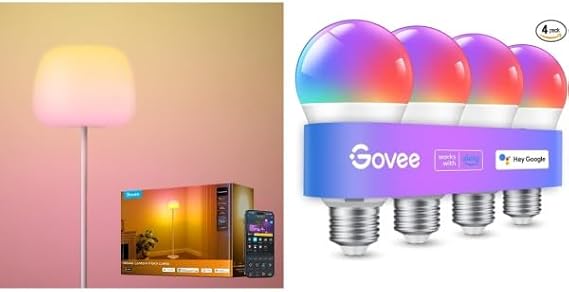 Govee Smart Light Bulbs Bundle Lantern Floor Lamp