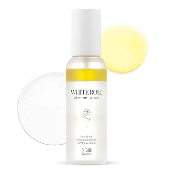 tenzero White Rose Glow Mist Serum 3.38 fl oz (100 ml), Hydrating, Anti Wrinkle, Antioxidant, Brightening Face Mist, Daily Moisturizer, Lightweight, for All Skin Types with Collagen, Glutathione