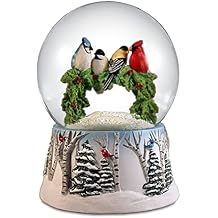 San Francisco Music Box Birds on Wreath Musical Water Globe