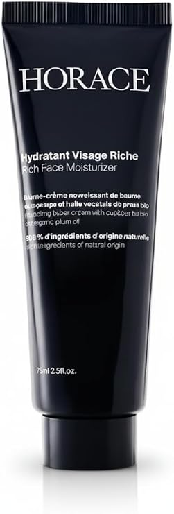HORACE Rich Face Moisturiser for Men - Unscented, 75 ml | Hydrating Cream with Prickly Pear Oil and Shea Butter - Moisturising Skincare for All Skin Types