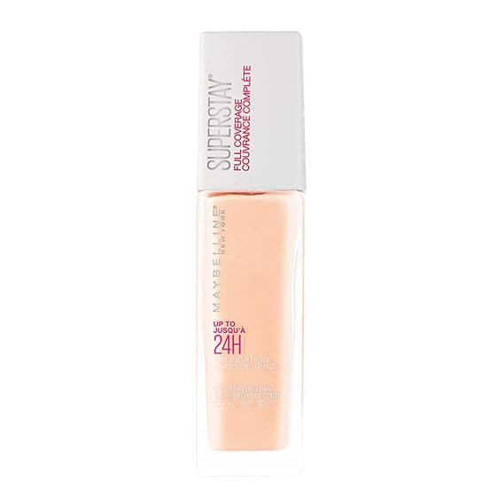 Maybelline Super Stay Full Coverage Liquid Foundation Active Wear Makeup, Up to 30Hr Wear, Transfer, Sweat & Water Resistant, Matte Finish, Fair Porcelain, 1 Count