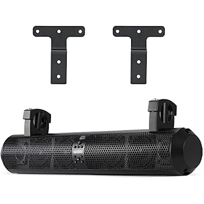 KEMIMOTO UTV Sound Bar 28 Inch ATV Soundbar 4X Subwoofers 2X Tweeters Bluetooth Golf Cart Sound Bar Compatible with Polaris RZR Can-Am CFMOTO, Fit for 1.56- 2.25 Roll Cage wGolf Cart Mounts