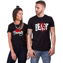 Matching Couple Shirts His and Her T-Shirts Beauty Beast Valentine Newlywed T-Shirts