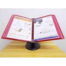 Colorful Desktop Reference Organizer - 10 Pocket Flip Display Folder, Desk Reference System, Durable Space Saving References Stand Desktop, Desk Flip Display Folder(Pink)