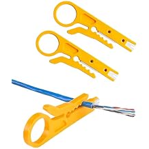 Mini Wire Stripper 3 Pack Network Wire Stripper Punch Down Cutter for Network Wire Cable, RJ45 Cat5 cat6 Data Cable Telephone Cable and Computer UTP Cable