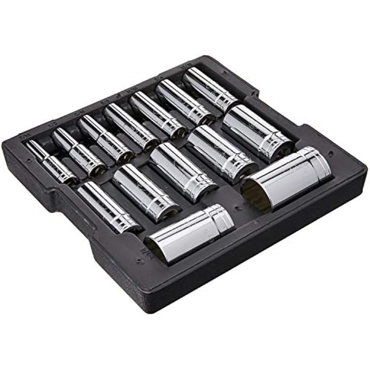 GEARWRENCH 14 Pc. 12 Drive 12 Pt. Deep Socket Set, SAE - 80732