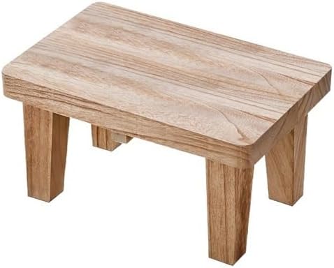 Small Step Stool Small Wooden Stool Square Home Living Room Low Bench, Coffee Table Shoe Retro, Suitable For, Bedroom, Office, Study(B)