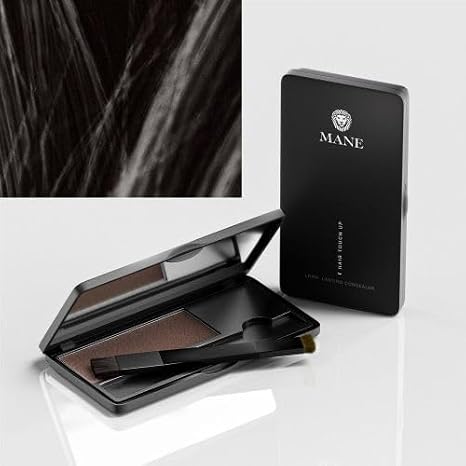 Mane Hair Enhancer to Conceal Roots Cover Bald Spots Fill Beards and Fine Hairlines (Black)