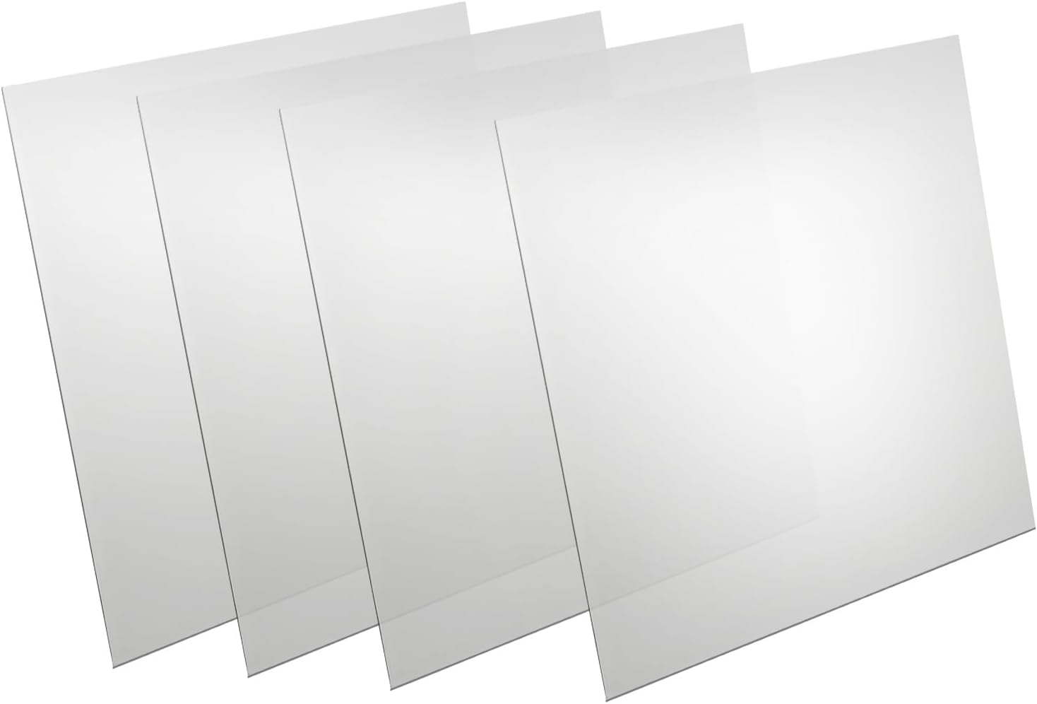 4 Pcs Two Way Mirror Glass 12 x 12 x 0.04 Inch 30% Transparent Effect Infinity Acrylic See Through Mirror Sheet for Magic Project