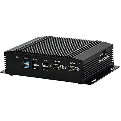 HUNSN Industrial Computer, Fanless Mini PC, Embedded IPC, J1900 N3510 N3520, Windows 11 or Linux Ubuntu, BM18, Watchdog, GPIO, WOL, VGA, HDMI, 2 x LAN, 2 x RS232 422 485, 4G RAM, 64G SSD