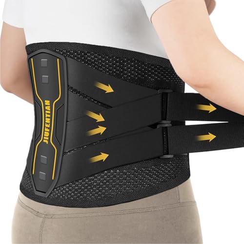 JIUFENTIAN Back Brace for Lower Back with Support System for men and Women -Lumbar Support Brace for Herniated Disc Lower Back Brace for Sciatica, Scoliosis,Heavy Lifting and Work2X-Large