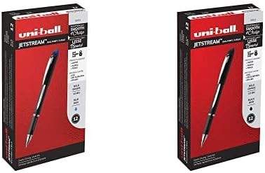 uni-ball Jetstream Ballpoint Pens, Bold Point (1.0mm), Blue, 12 Count 33921 Jetstream Ballpoint Pens, Bold Point (1.0mm), Black, 12 Count