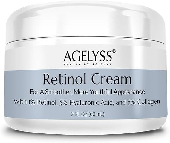 Agelyss Retinol Face Cream - 1% Retinol - Collagen, Hyaluronic Acid - 2 Fl Oz - 60mL - Pack of 1