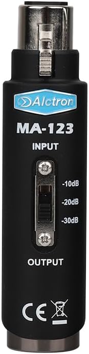 MA-123 Microphone Signal Attenuator Pad, 10dB.20dB. 30dB