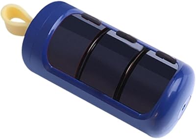 jojomis Portable Pill Organizer 3 Compartments AM PM Case Box Silicone Lanyard for Supplements Women and Men - blue
