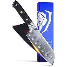 Dalstrong Santoku Knife - 5 inch - Shogun Series Elite - Japanese AUS-10V Super Steel Kitchen Knife - Black G10 Handle - Vegetable Knife - Damascus Layered - Vacuum Heat Treated - Sheath Included