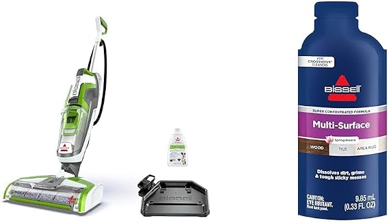 BISSELL Crosswave Turbo Vacuum Mop All in One Wet and Dry Vac Combo Hard Floor & Area Rug Cleaner, 3888A + Bissell Multi Surface Super Concentrate, 14 0.33 Oz packets included, 4144