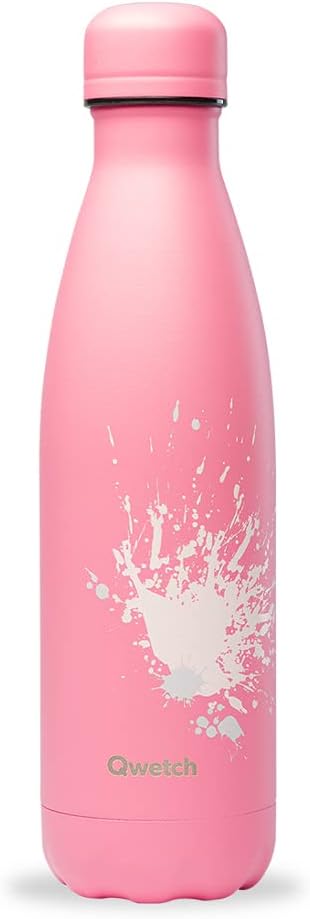 Qwetch QD3381 Sprey Desenli Isı Yalıtımlı 500ml Termos Pembe