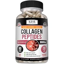 Kaya Naturals Multi Collagen Peptides Complex Powder for Women and Men, Types I, II, III, V & X | 60 Count Capsules