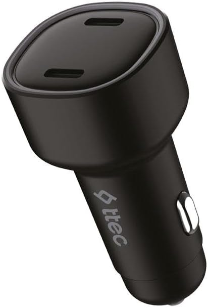 ttec SmartCharger Duo PD 60W Araç Hızlı Şarj Aleti USB-C+USB-C Siyah