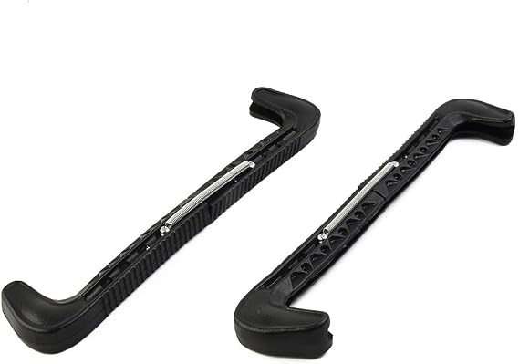 Ice Skate Covers Adjustable Plastic Guards Compatible with for Hockey and Speed Skates, Protective Cover to Damage or Puncture, Lasting Spring-Loaded(black)