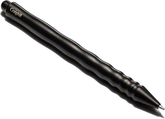 Craighill Kepler Pen - Elegant Retractable Ballpoint Pen for Office & Journaling Aesthetic Metal Styling Smooth Writing Refillable - Vapor Black