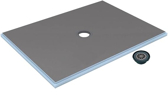 Wedi Fundo Primo Curbed Shower Pan (Base) w/Click and Seal Drain Unit - 48" x 48" Center Drain