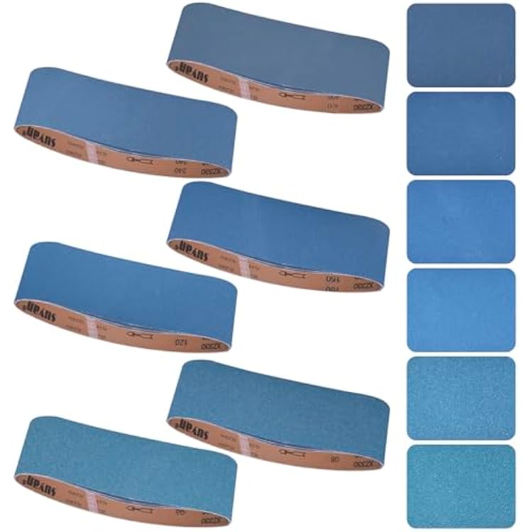 4x36 Inch Sanding Belts 18 Pcs 6 Grits Sizes 3 Each of 6080120150240400 Grits Heavy Duty Belt Sander Zirconia Belt Sander Paper for Wood, Metal, Stainless Steel, Cars, and Furniture