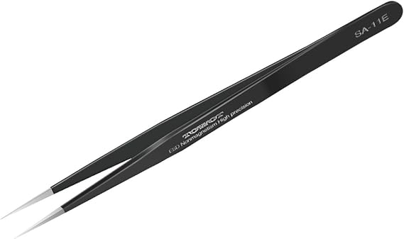 TOWOT Precision Tweezers, Anti-Static Stainless Steel Pointed Tweezers – Ideal for Electronics Repair, Soldering & Jewellery Making