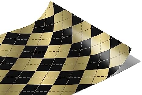 Rwraps Brown Argyle Midnight Shortbread Gloss Vinyl Film Wrap 59in x 16ft Vinyl Vehicle Car Film Sheet Roll