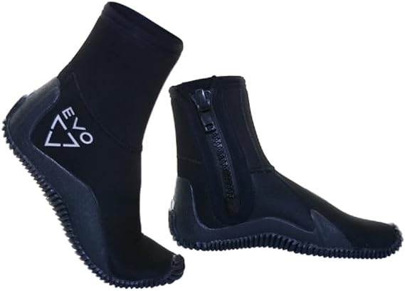 EVO 5MM Tall Neoprene Boots for Snorkeling, Scuba Diving, Surfing, Anti-Slip Unisex Wetsuit Boots for Water Sports, 5MM High Top Dive Boots in Men's Sizes