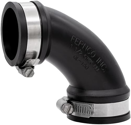 Fernco Flexible 1-1/2 In. 90 Deg. Flexible Repair PVC Sewer & Drain Elbow (1/4 Bend) - 1 Each
